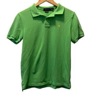 Polo Ralph Lauren boys Green Cotton Classic Fit Short Sleeve Polo Shirt L 14-16